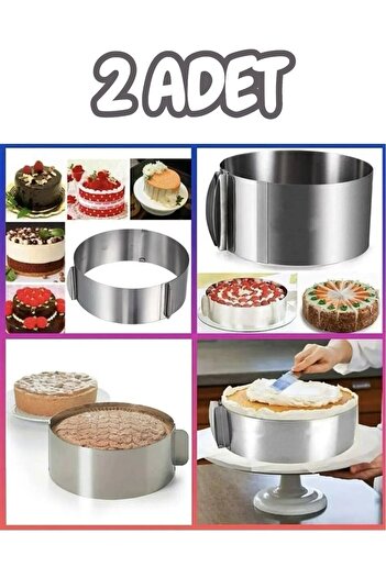 Bayev 2Pcs Round Adjustable Pastry Cake Sponge Cake Mold Adjustable Circle Pastry Maker Pastry Supplies