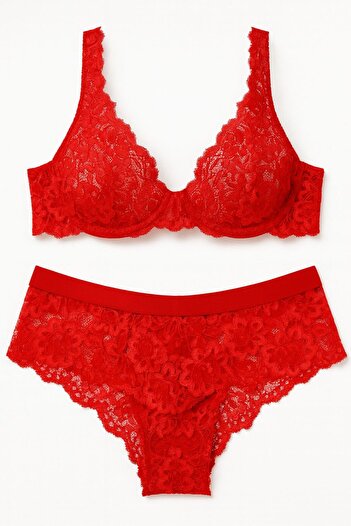 DEEP SECRET Floral Underwire Bra Underwear Set