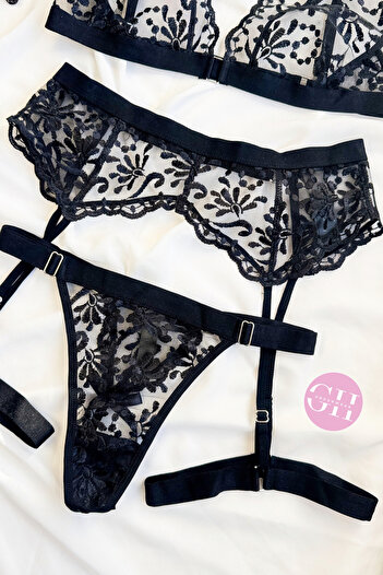 G&H UNDERWEAR Μαύρο Σετ Garter