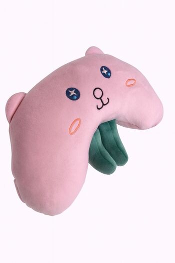 Ecrou Kawai Cat Plush Toy That Can Be Put on the Head 25 cm Pink