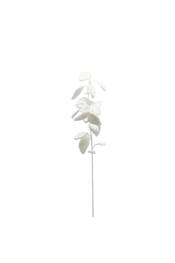 BraziPremium Christmas tree decoration, Eucalyptus branch with fur, 78 cm, white