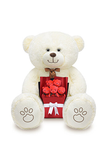 Özgüner Oyuncak Romantic Gift Set – Large Plush Bear and Plush Teddy Bear Bouquet
