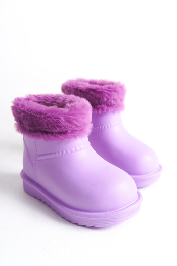 Moda Lime Winter Fur Non-Slip Sole Comfortable Fit Easy to Wear Cold Weather Resistant Children's Boots