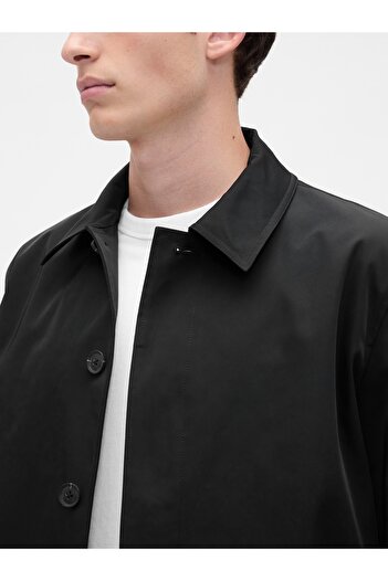 GAP Erkek Siyah New Mac Trençkot