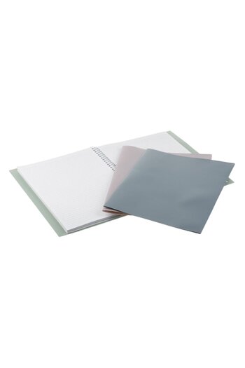 ANTBRO Set 3 invelitori pentru caiete A4 Antbro®, de culoare verde, gri si roz pastelate