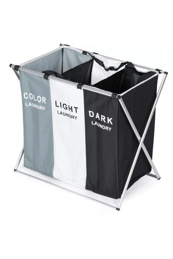 PYKA HOME SHOP Laundry basket, Smart Sorter, foldable, 3 compartments, waterproof fabric, aluminum structure