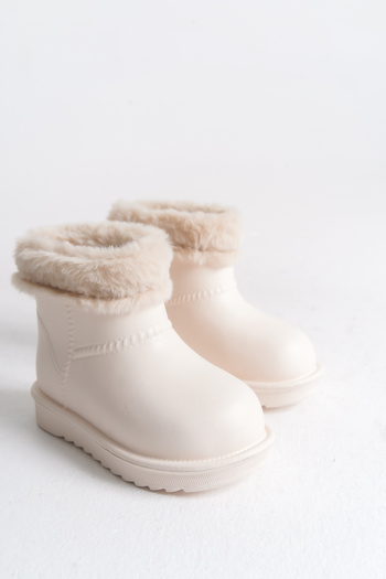 Moda Lime Winter Fur Non-Slip Sole Comfortable Fit Easy to Wear Cold Weather Resistant Children's Boots