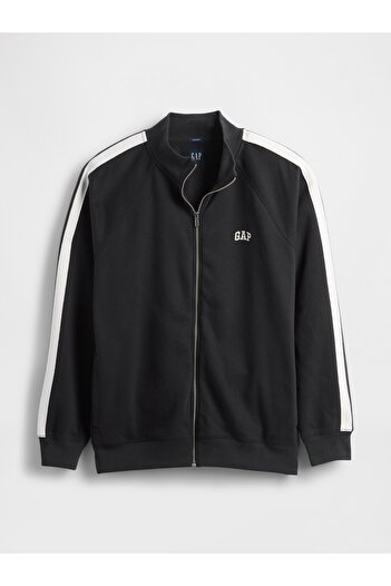 GAP Erkek Siyah VintageSoft Tam Fermuarlı Track Ceket