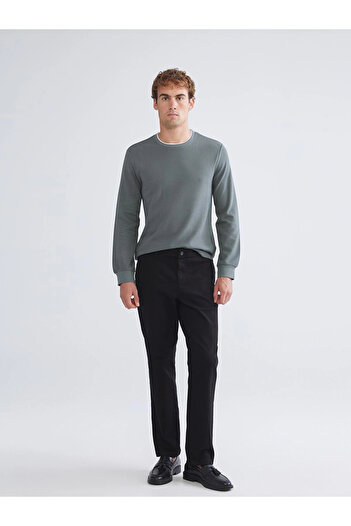 LC Waikiki Lcwaikiki Classic Grey Long Sleeve Textured Men's T-Shirt