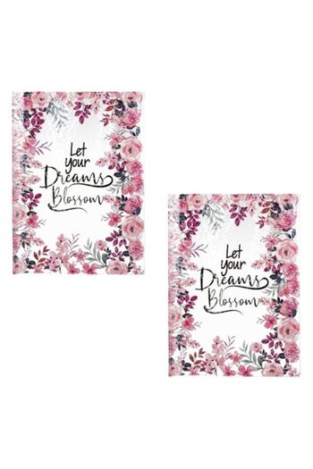 ANTBRO Transparent A4 Covers with Pink Daisy Pattern - 2 Pieces