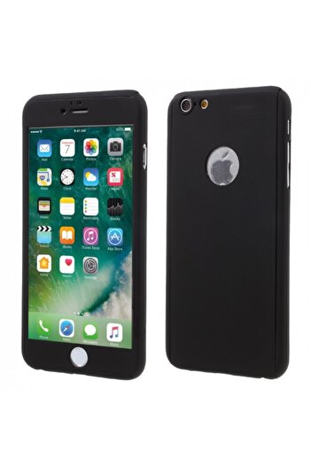 Flippy Apple iPhone 7 Full Cover 360 Black Case + Protective Film