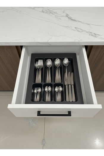 GörSeç 37X49 cm Black Drawer Organizer 37 cm Spoon Holder 37 cm Ladle Holder (Can Be Cut up to 33X40 cm)
