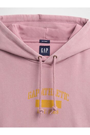 GAP Erkek Pembe Heavyweight Oversized Logo Sweatshirt