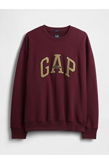 GAP Erkek Bordo Heavyweight Oversized Logo Sweatshirt