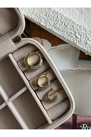 Rossetto Atelier Imported All-Stone Triple Hoop Earrings