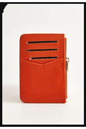 Uzs pace Orange Zippered Card Holder & Wallet