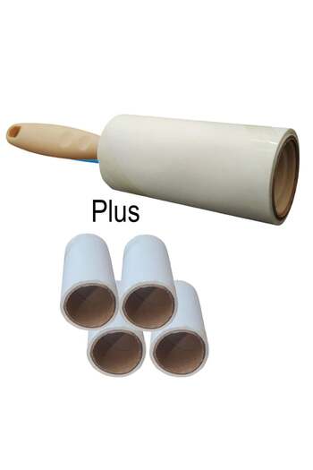 Generic Multifunctional Lint Roller with 4 Extra Refill Sticky Rolls to Remove Fibrous Lint Animal Hairs fro