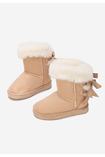 B T Shoes Béžové dívčí kozačky Parana