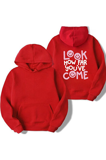 Sebesta Fashion New Season Look Have Far You Have Come Printed 3-Ply Cotton Hooded Sweatshirt