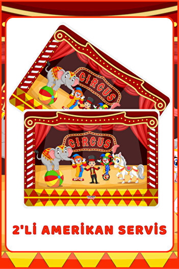 The Grade American Service 2-Piece Circus-Themed Children's American Service Tutorial Set Placemat