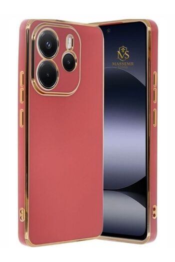 Massemr Xiaomi Redmi Note 14 4g Case Shiny Gold Foil Luxury Premium Silicone Cover Transparent Shock Protector