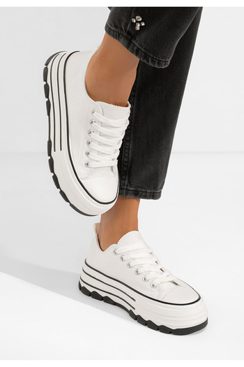 B T Shoes Zenoria white platform sneakers