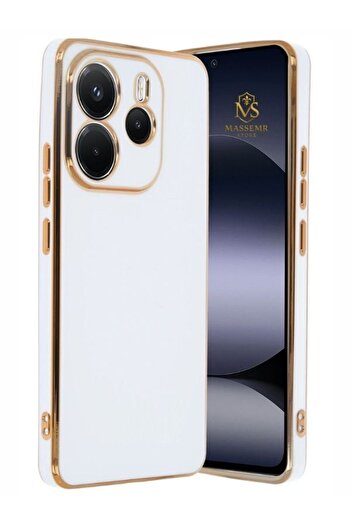 Massemr Xiaomi Redmi Note 14 4g Case Shiny Gold Foil Luxury Premium Silicone Cover Transparent Shock Protector