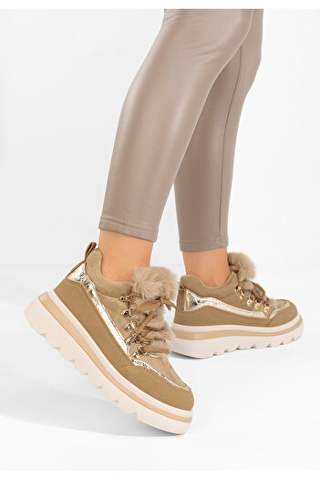 B T Shoes Khaki zimní tenisky dámské Clavira