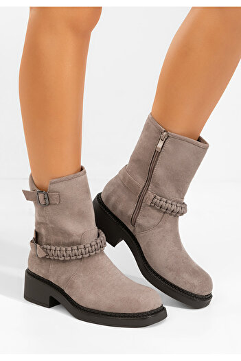 B T Shoes Γυναικεία μποτάκια Sikada γκρι