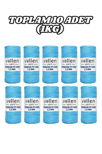 vollen yarn Polyester Macrame Cord 1.5 mm 100 g 150 m – Pack of 10, Supla and Bag Cord