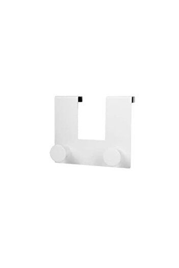 Bibilel Metal hanger with 2 hooks, door or cabinet mount, White