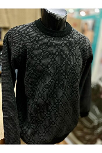 TCR Men's Knitwear Round Neck Patterned Sweater