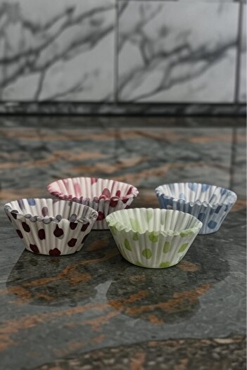 Bundeba 100-Piece Muffin Paper Cake Mold Brownie Cupcake Patterned Paper Mold