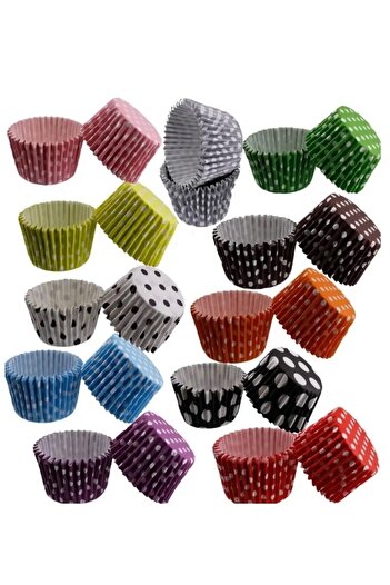 Bundeba 100-Piece Muffin Paper Cake Mold Brownie Cupcake Patterned Paper Mold