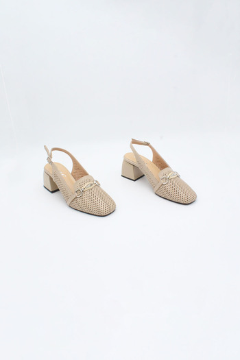 ENDİCAN 242 2436 Women's Genuine Leather Sandals Beige