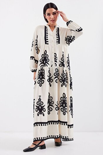 Hiccup Bdart Lined V-Neck Maxi Dress