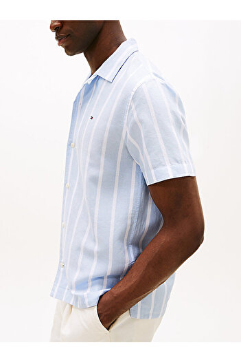 Tommy Hilfiger Men's Linen Blend Striped Shirt