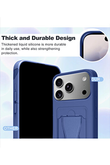 Wtech Apple iPhone 17 Pro Max 5G 2025 Silicone TPU Card Holder with Hand Grip Case Cover