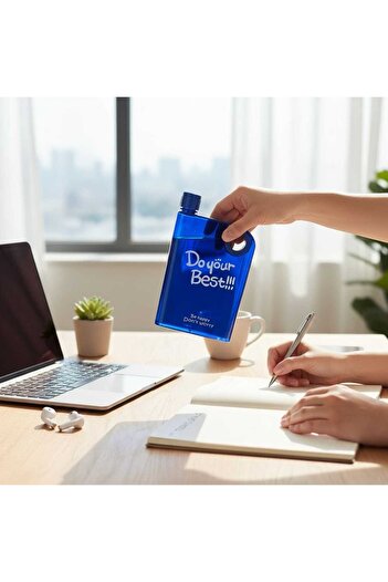 Lider MAGNESİA Matara 380 ml Mona A5 Matt Transparent Flask Perottle Blue