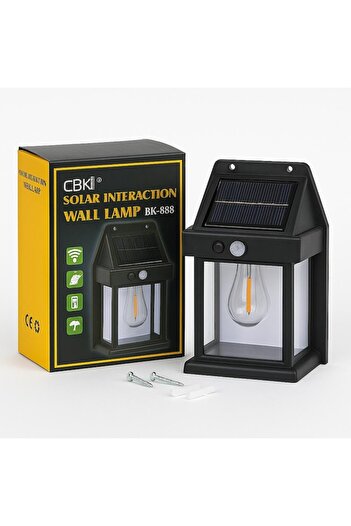 OEM Solar Wall Lamp with Motion Sensor, Decorative LED, IP44, Black, 19x12x10cm