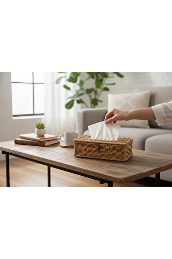 zezedesing Rattan Covered Napkin Holder