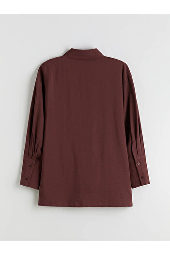 LC Waikiki Lcw Modest Burgundy Women's Shirt Tunic