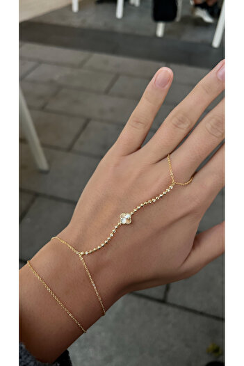 ZEYCE Gold Clover Dorikalı Anti-Tarnish Shahmeran