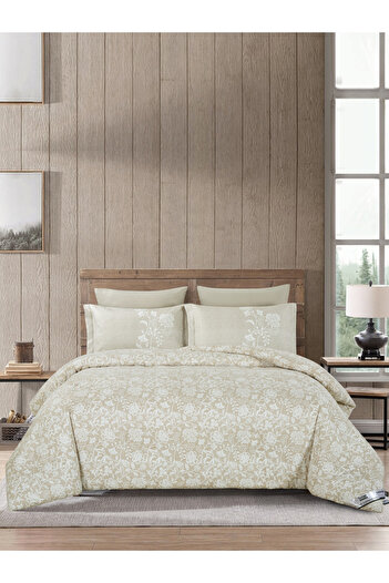 Donetella 6-Piece Comforter Set - King Size 260x240cm, Printed, All Season, Microfiber, 350 GSM Filling.