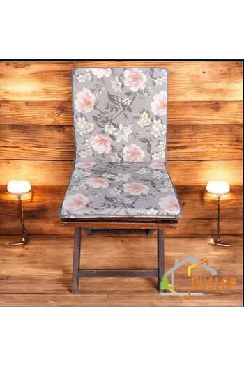 DÜŞLER EV TEKSTİLİ 40X80 Floral Patterned Satin Zippered Lace-Up Piping Back Chair Cushion 3 cm