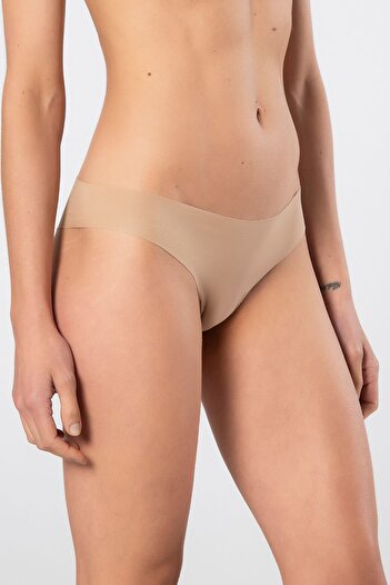 TÜREN Women's Laser Cut Cotton Brazilian Panties 908/Mink