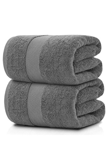 Hggzeg Set 2 Bath Towels, Hggzeg, Super Absorbent, Easy to Clean and Use, Soft, Durable, Cotton, 80x160cm,