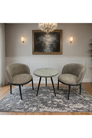 Tasamem Dafia Table with two fabric chairs