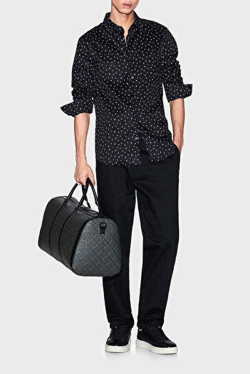 Armani Exchange All Logo Cotton Regular Fit Long Sleeve Shirt Men Shirt Xm001942 Af19194 Fc