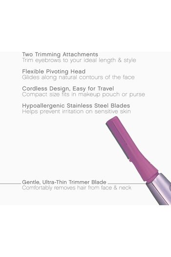 PANASONIC Women’s Facial Hair Remover and Eyebrow Trimmer with Pivoting Head, Includes 2 Gentle Bl